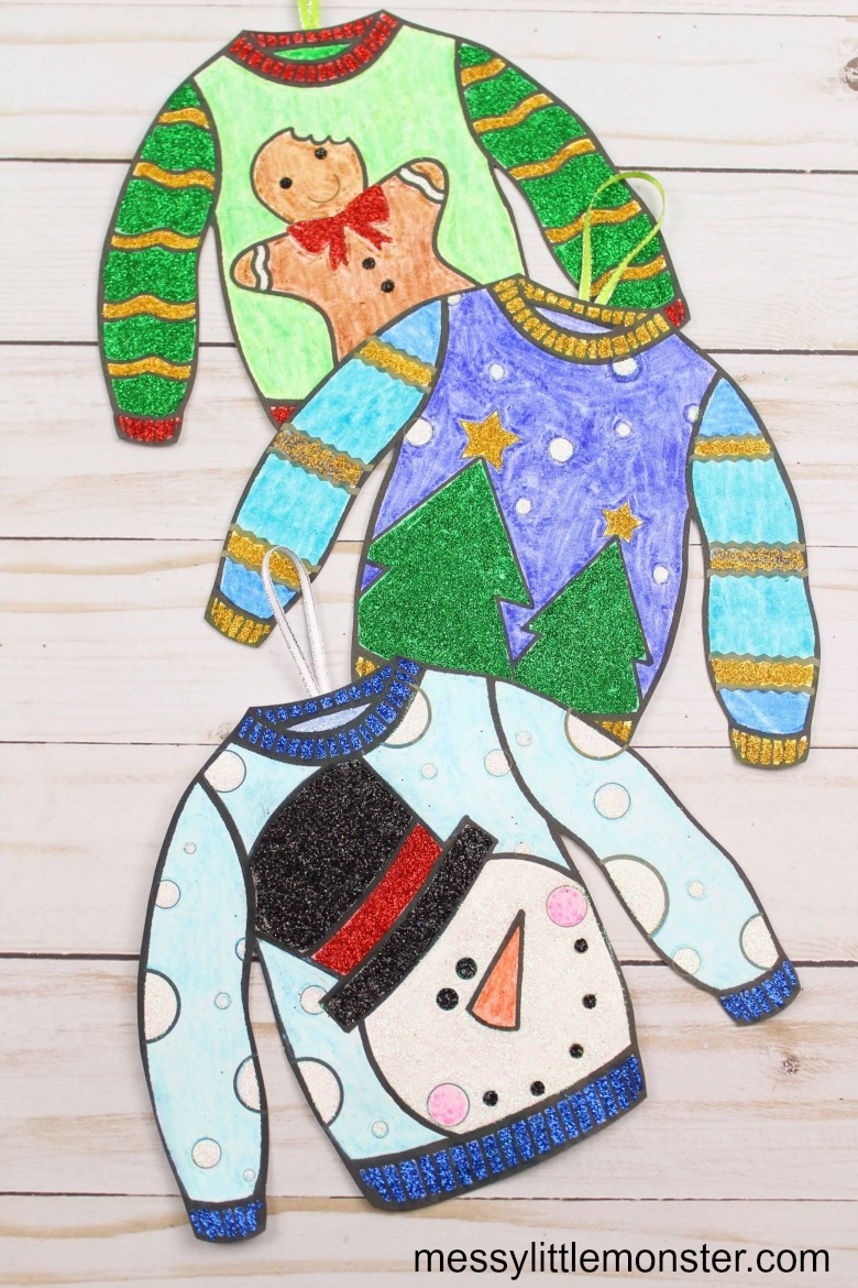 Easy Ugly Sweater Ornament Printable Ugly Sweater Template 