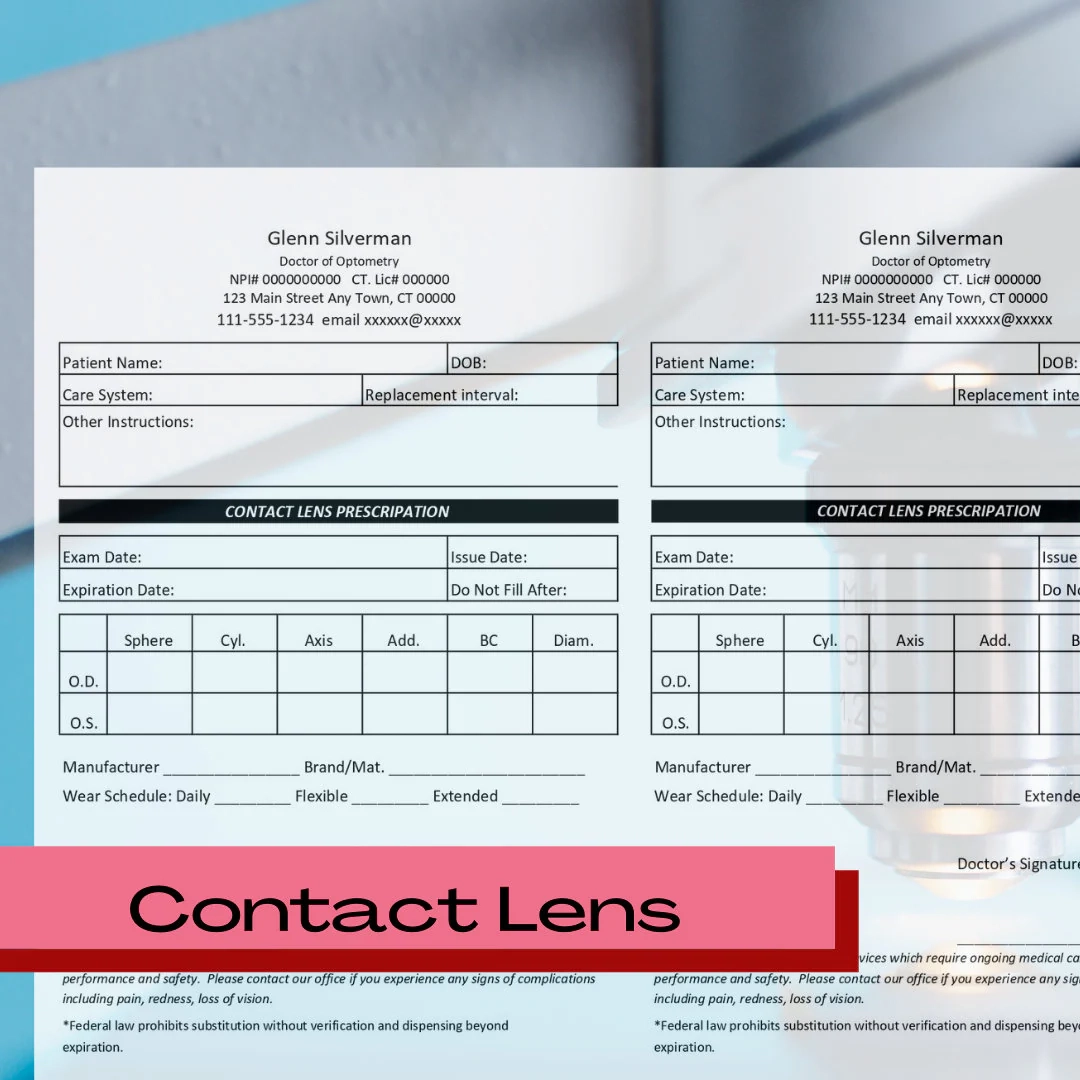 Editable Prescription Set For Optometry Contact Lens amp Spectacle 