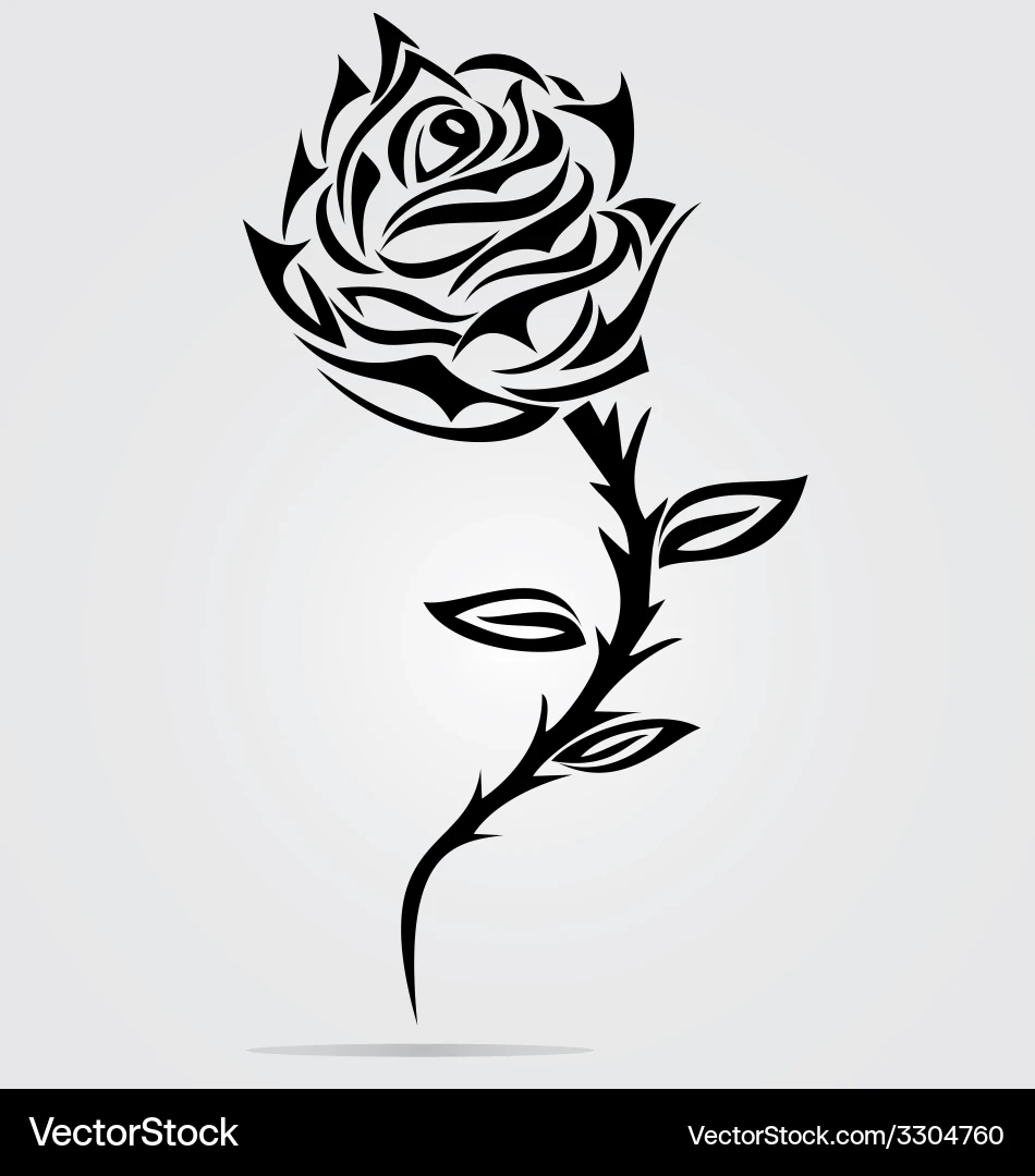 Elegant Rose Tattoo 3304760 Free Vector VectorStock