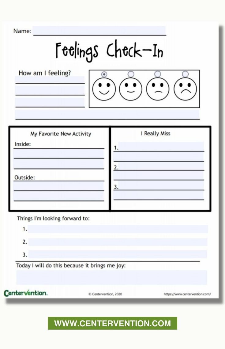 Free Printable Feelings Check In