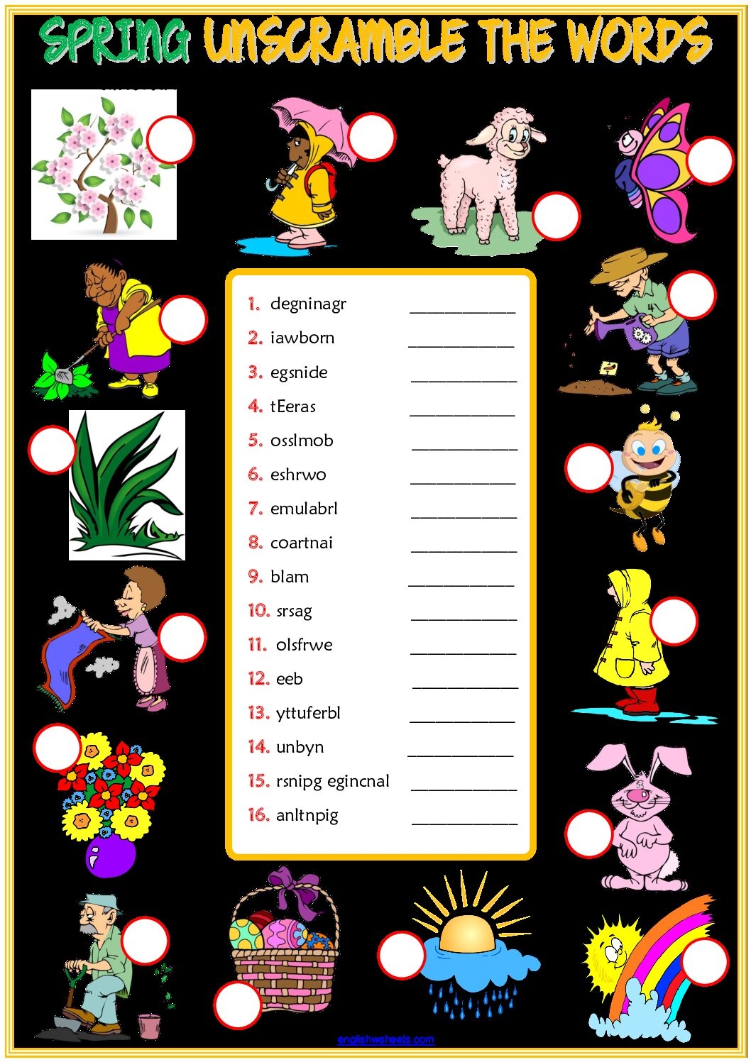 English ESL Worksheet Spring Word Game Language Advisor