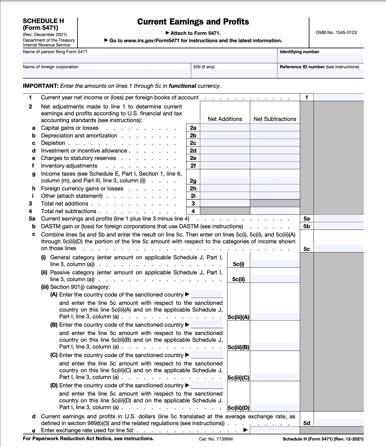 Irs Form 5471 Schedule G-1