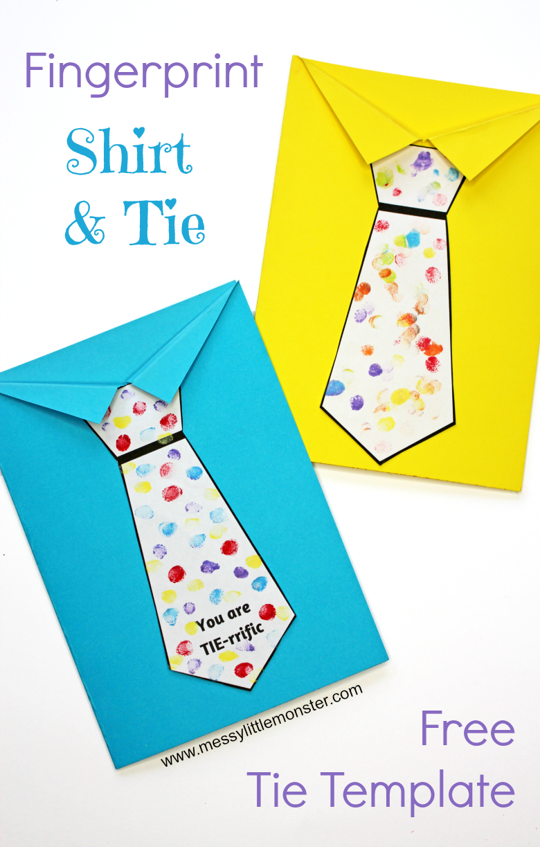 Father s Day Tie Card with Free Printable Tie Template Messy 