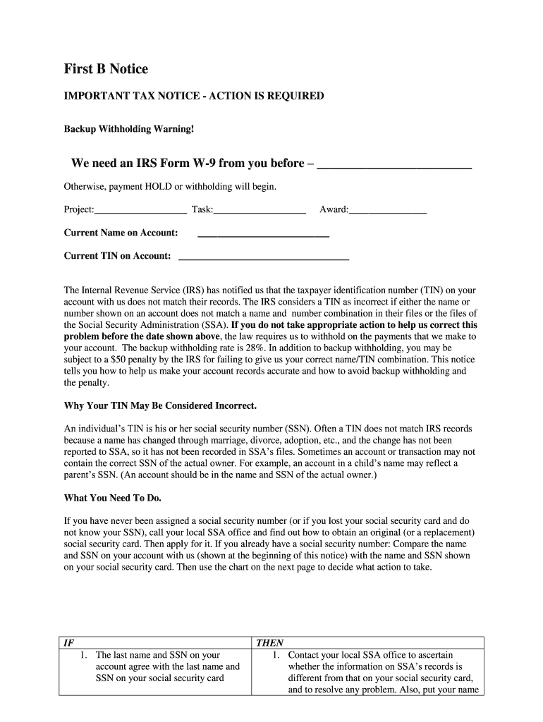 First B Notice Form Template Word Fill Out amp Sign Online DocHub