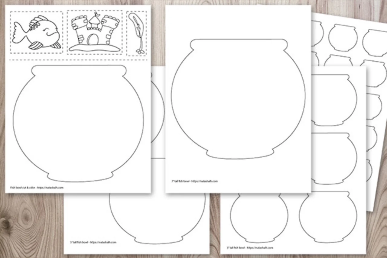 Fish Bowl Templates And Cut amp Color Page The Artisan Life