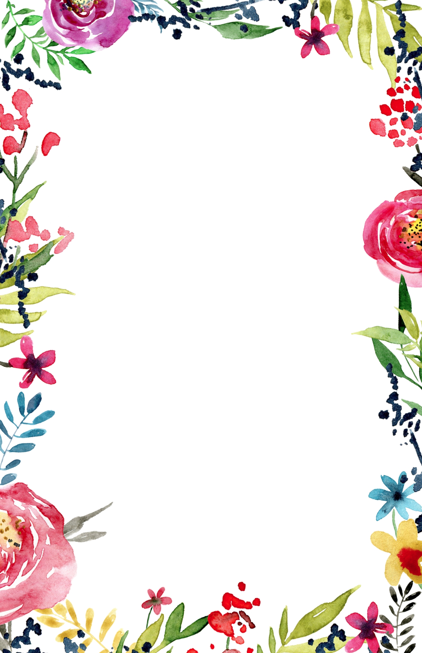 Floral Borders Invitations Free Printable Invitation Templates 