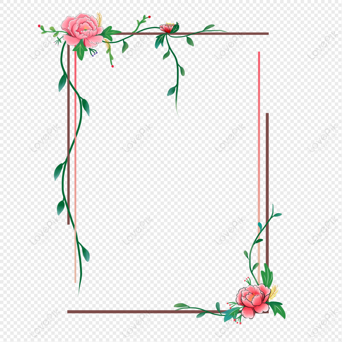 Flower Border PNG Images With Transparent Background Free 