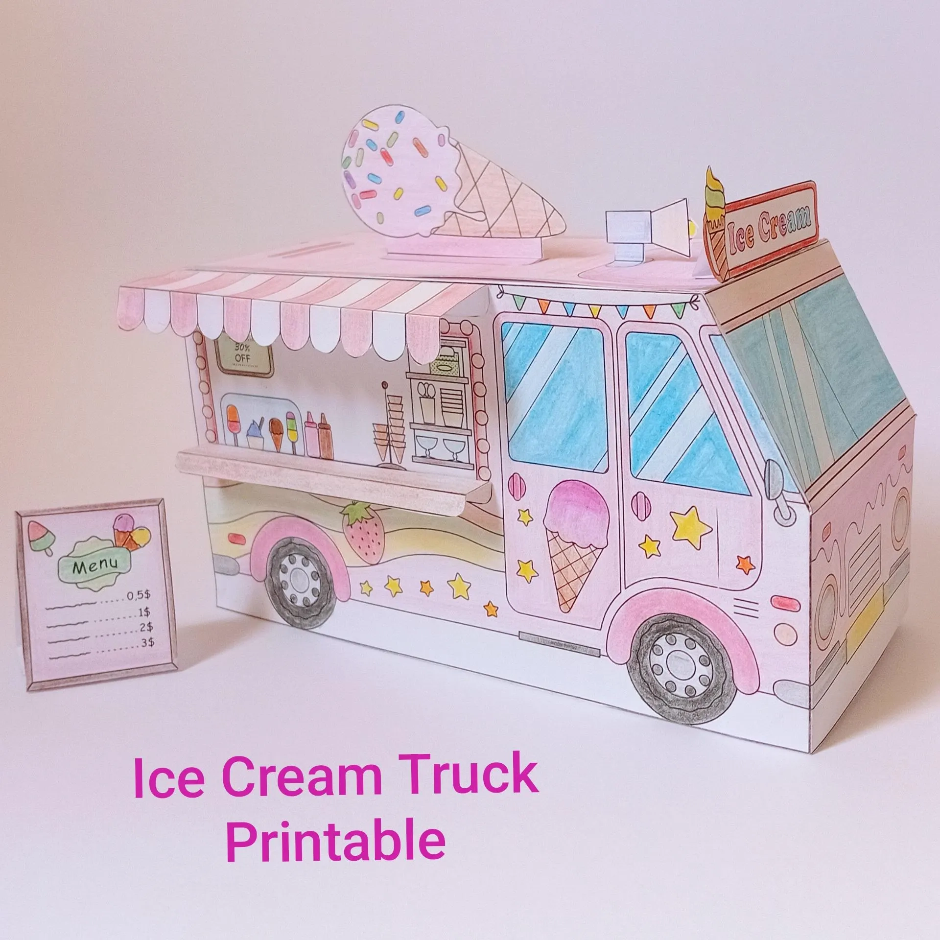 Printable 3d Food Truck Template