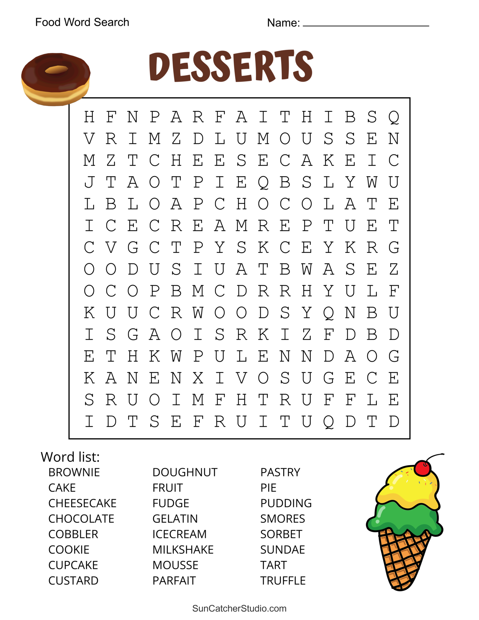 Food Word Searches Printable