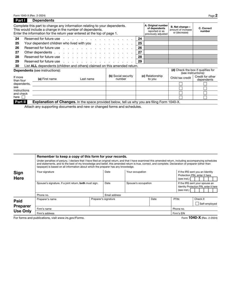 Il 1040x Form Printable