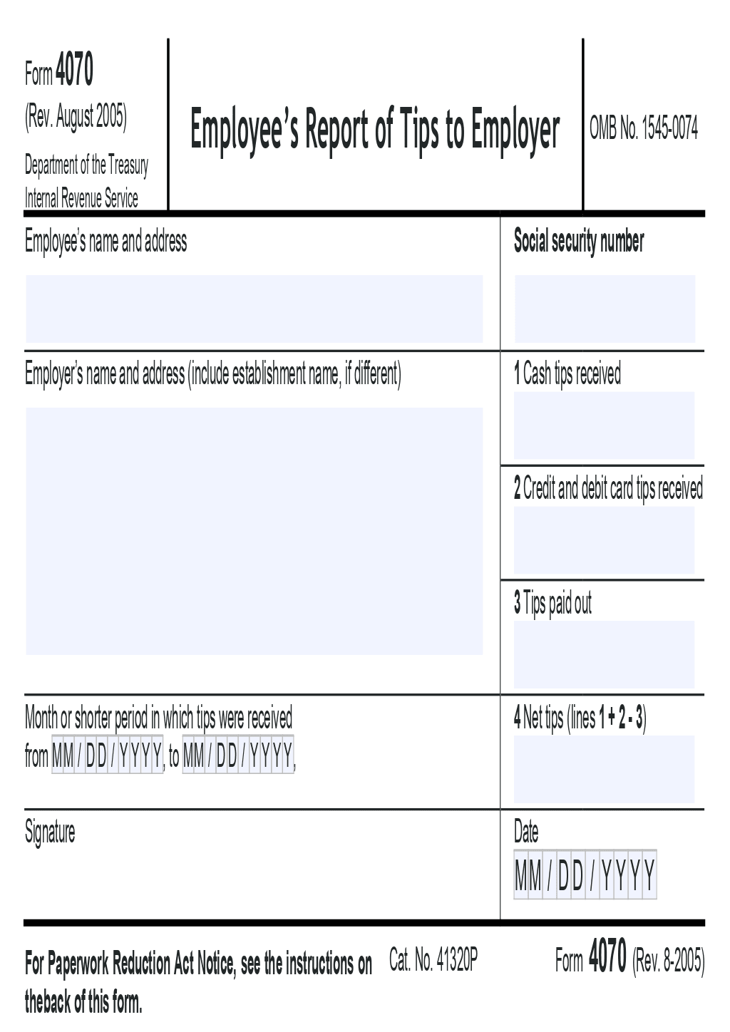 Form 4070 Template ONLYOFFICE