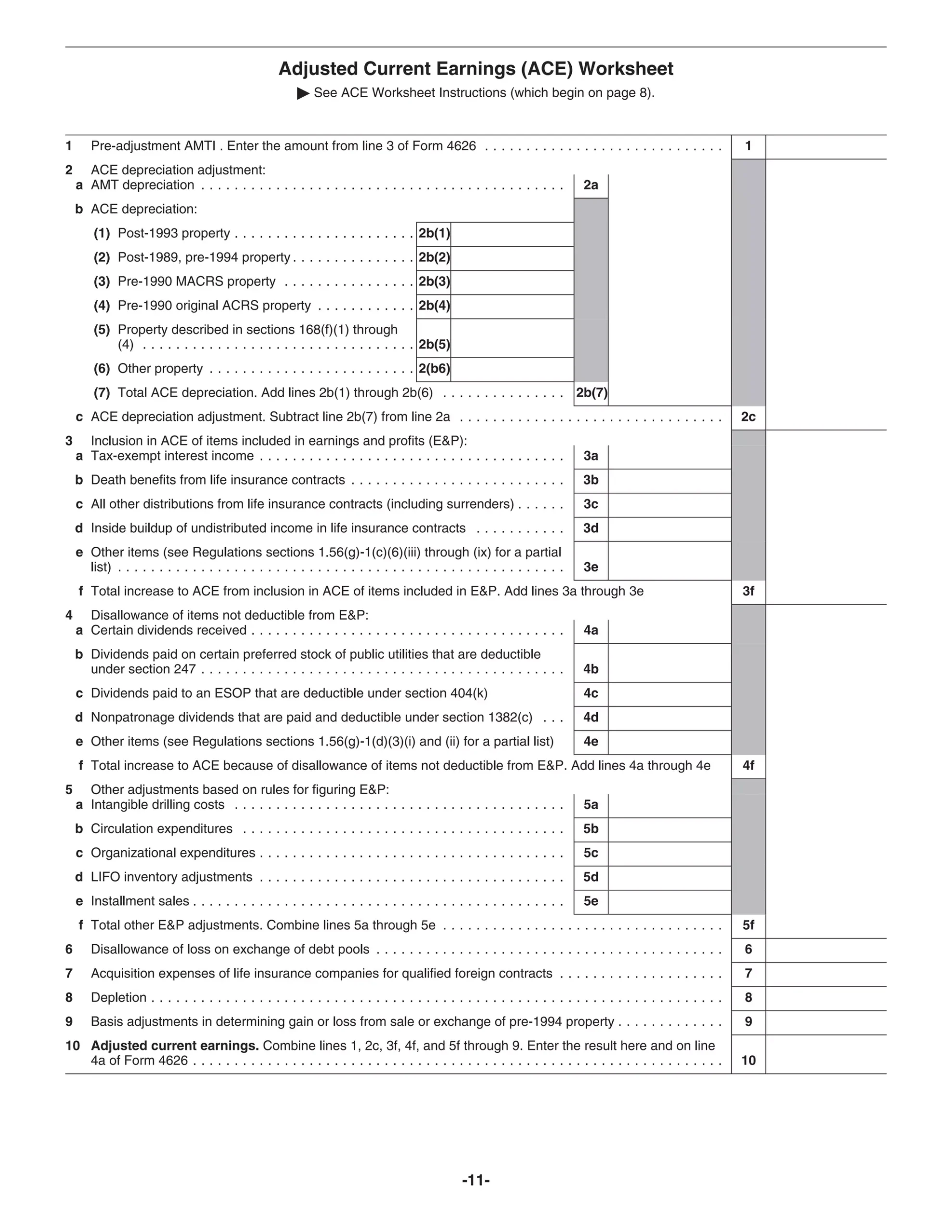 Form 4626 Alternative Minimum Tax Corporations PDF