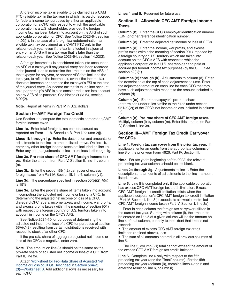 Form 4626 Instructions Printable