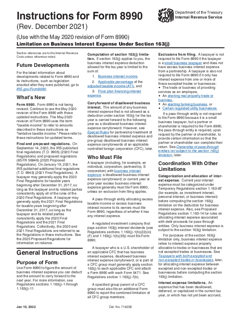 Form 8990 Schedule A Instructions