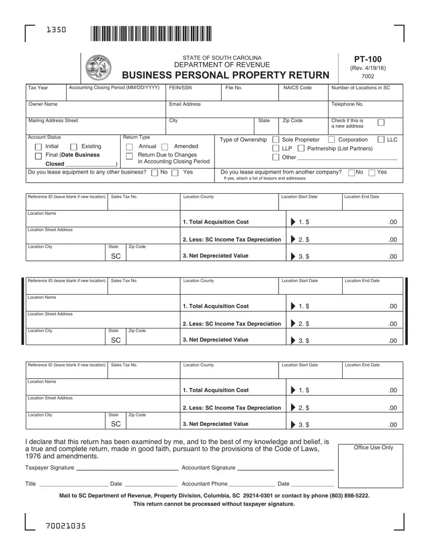 Form Pt 100 Fill Out Printable PDF Forms Online