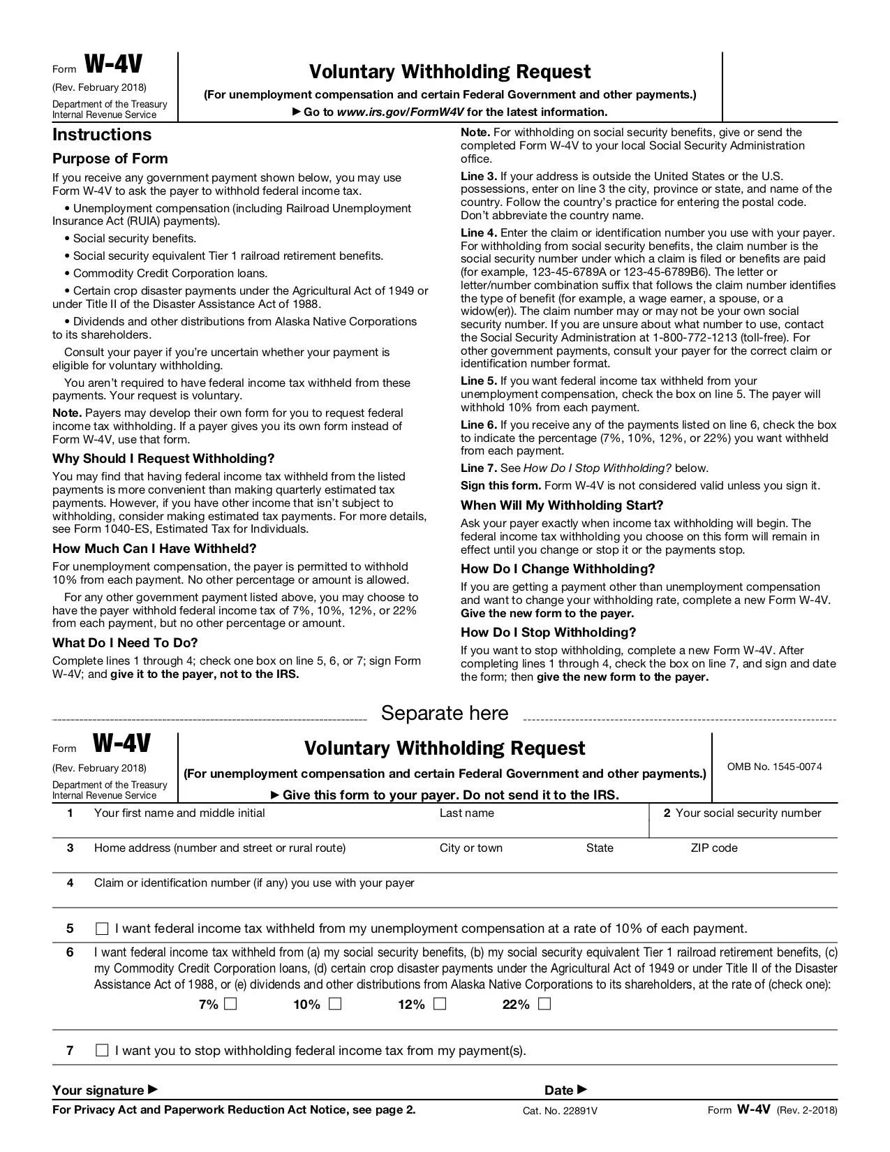 Form W 4V Fill And Sign Online With Lumin