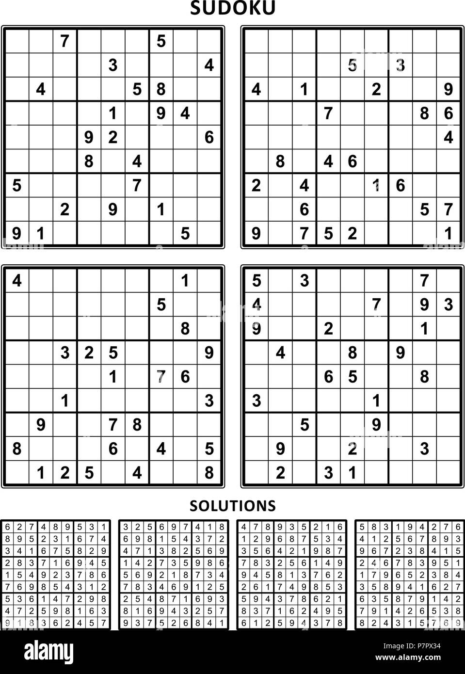 Four Sudoku Puzzles Of Comfortable easy Yet Not Very Easy Level 