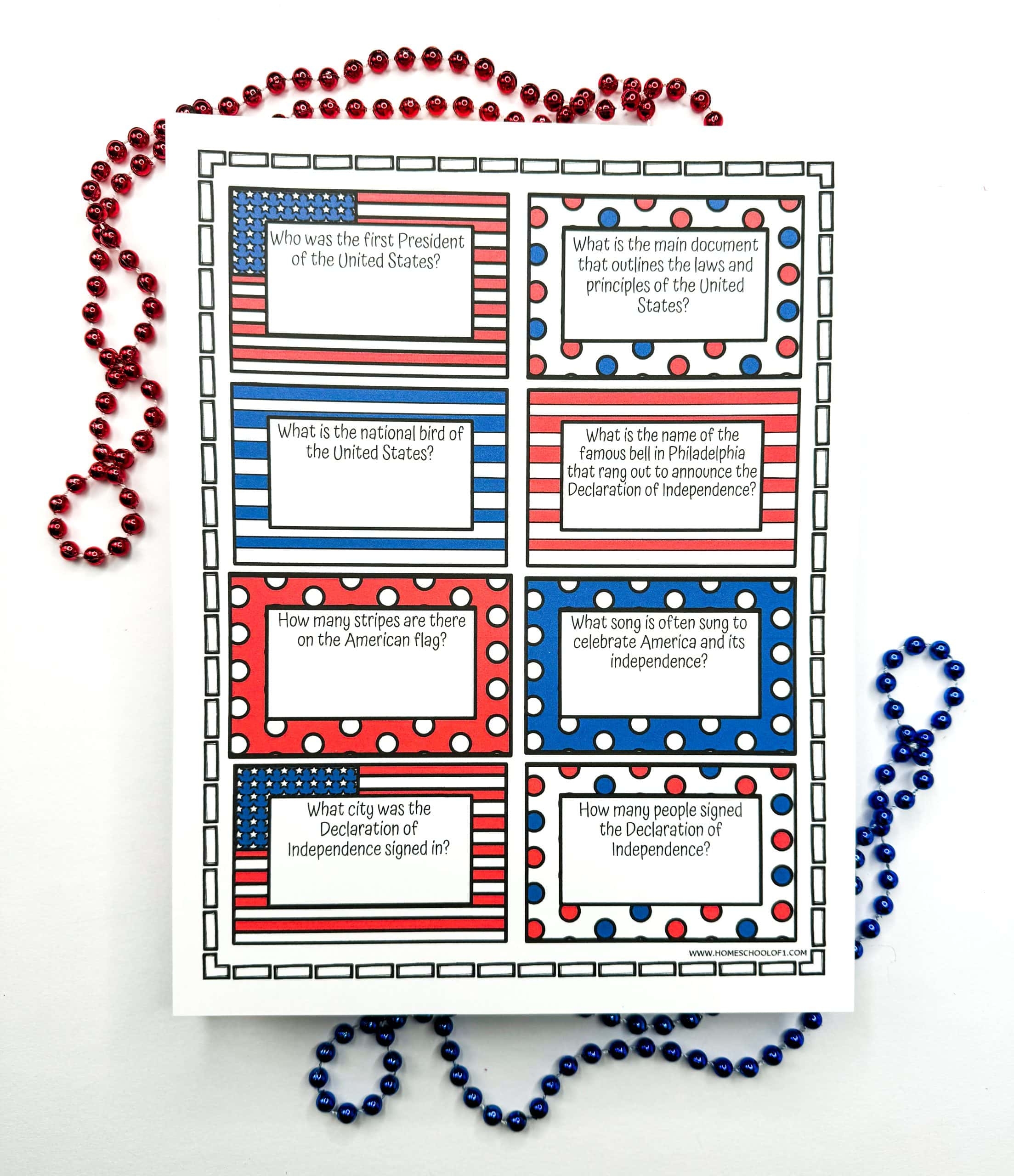 4th Of July Trivia Printable Worksheets