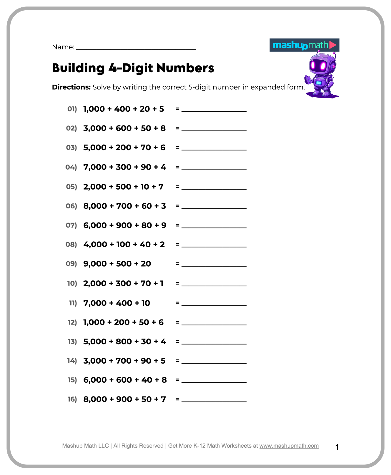 Free 5th Grade Math Worksheets Printable W Answers Mashup Math