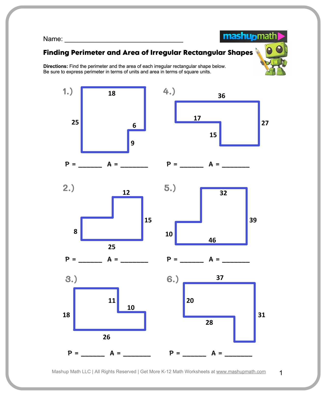 Math Printable Worksheets 6th Grade
