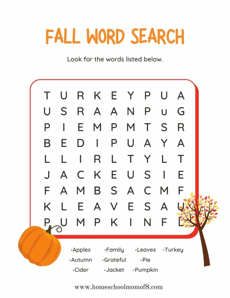 Free Printable Fall Worksheets For Kids
