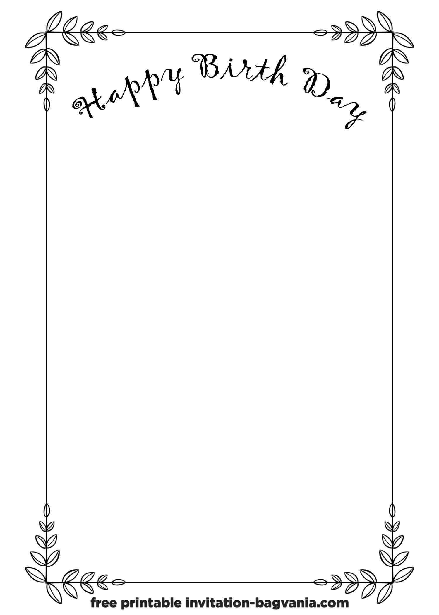FREE Black And White Birthday Invitation Templates Worksheets 
