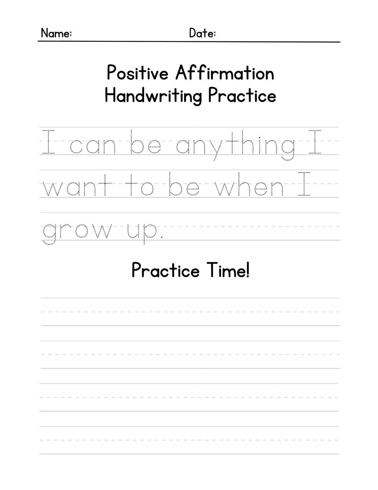 Free Penmanship Practice Sheets