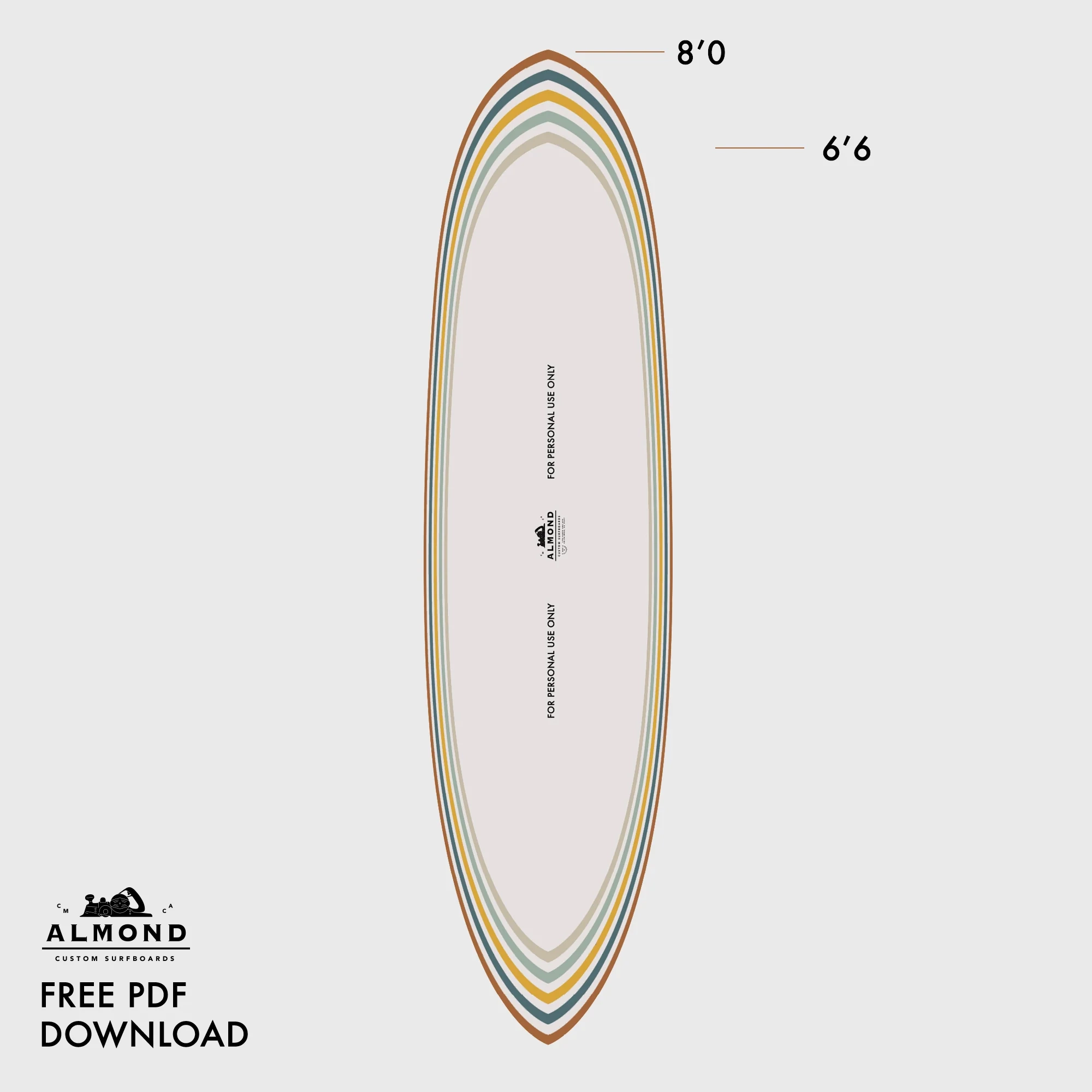 Printable Surfboard Template