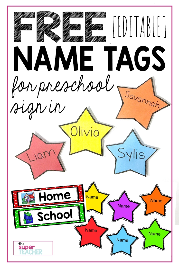 FREE Editable Star Name Tags The Super Teacher