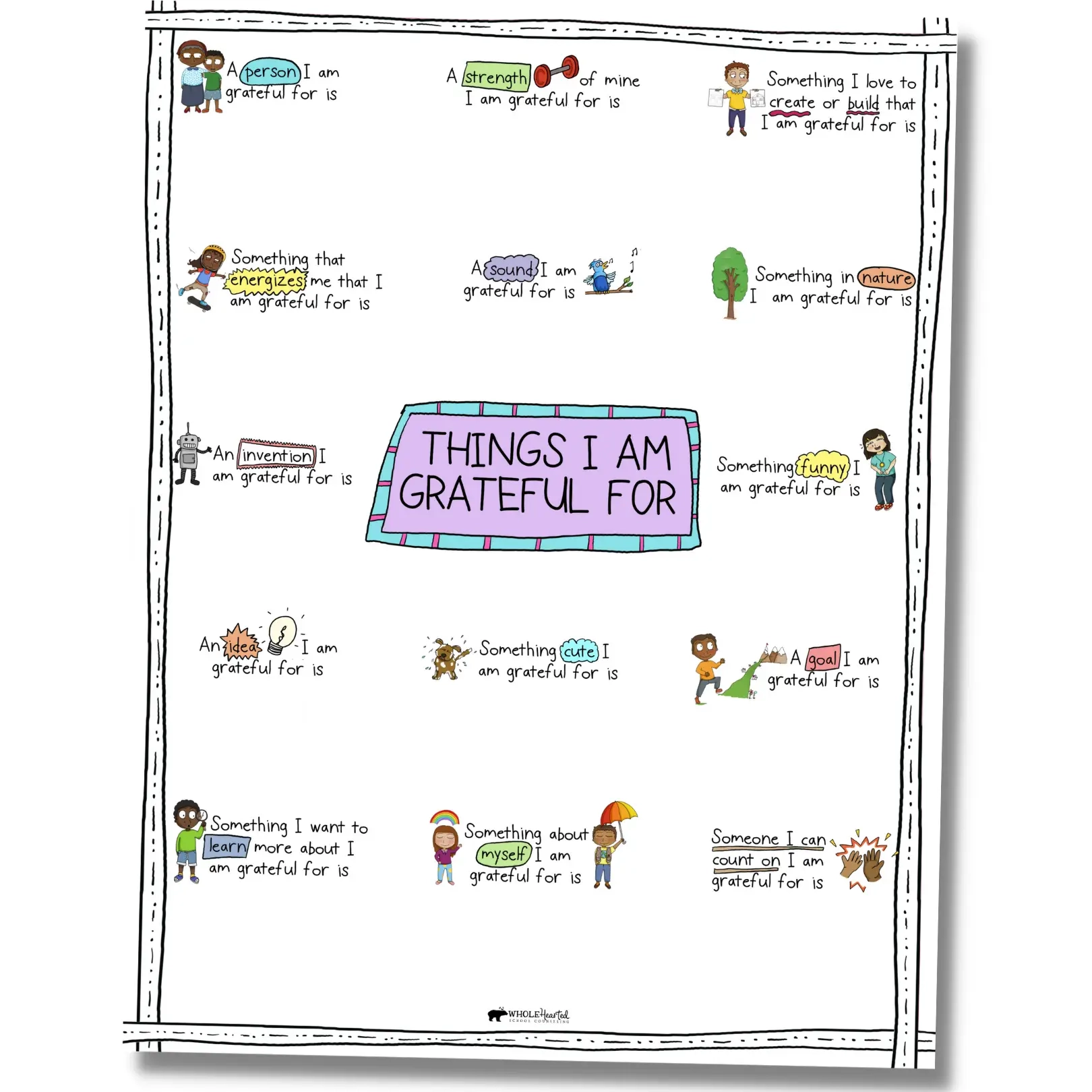 Free Gratitude Worksheet For Kids Things I Am Grateful For 