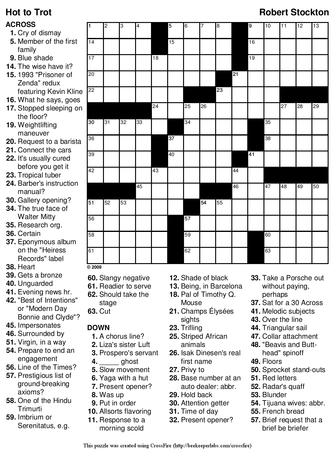 Easy Crossword Puzzles Printable Daily
