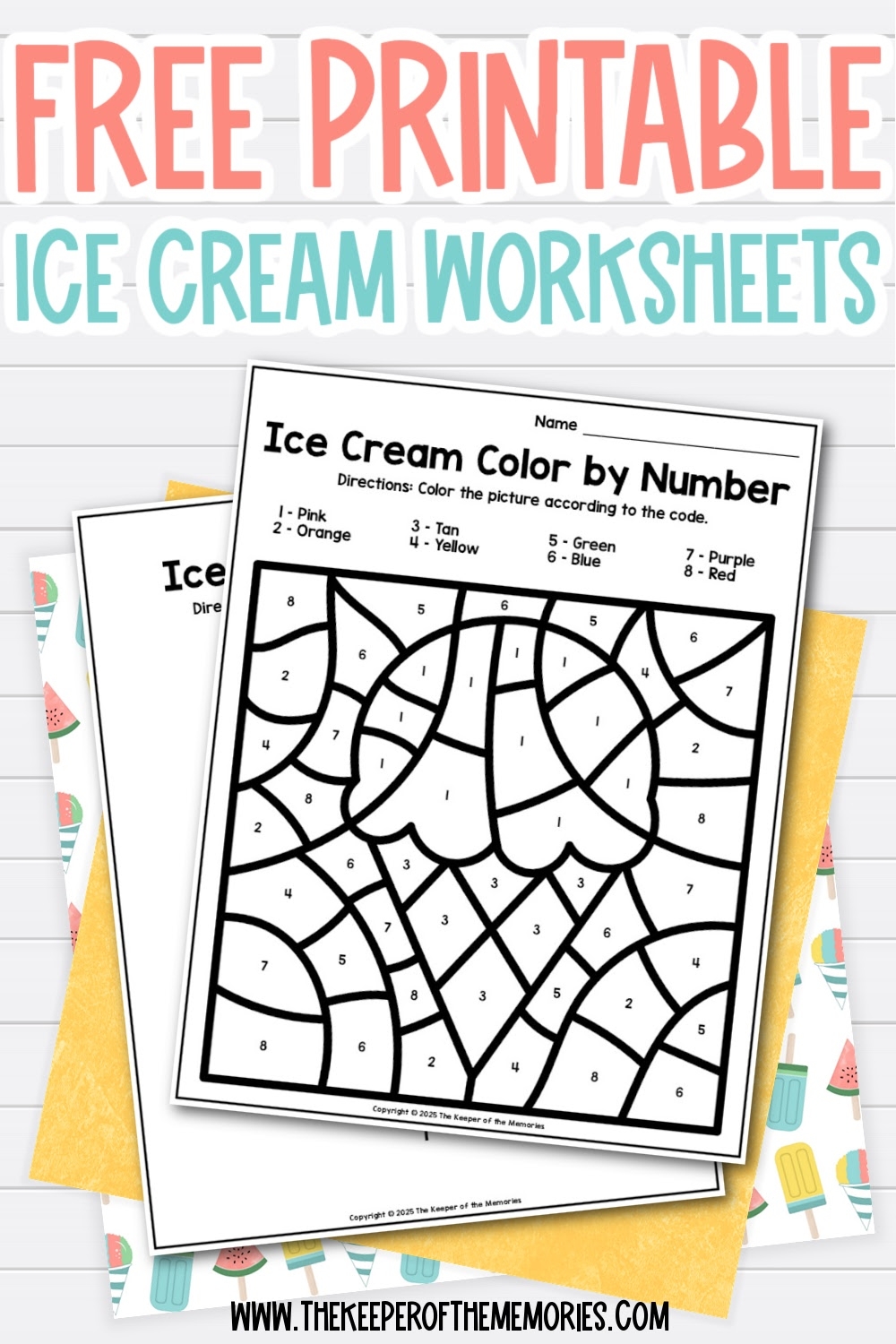Ice Cream Preschool Worksheets