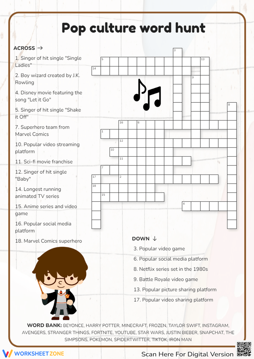 Free Interesting Pop Culture Crossword Puzzles For Everyone 