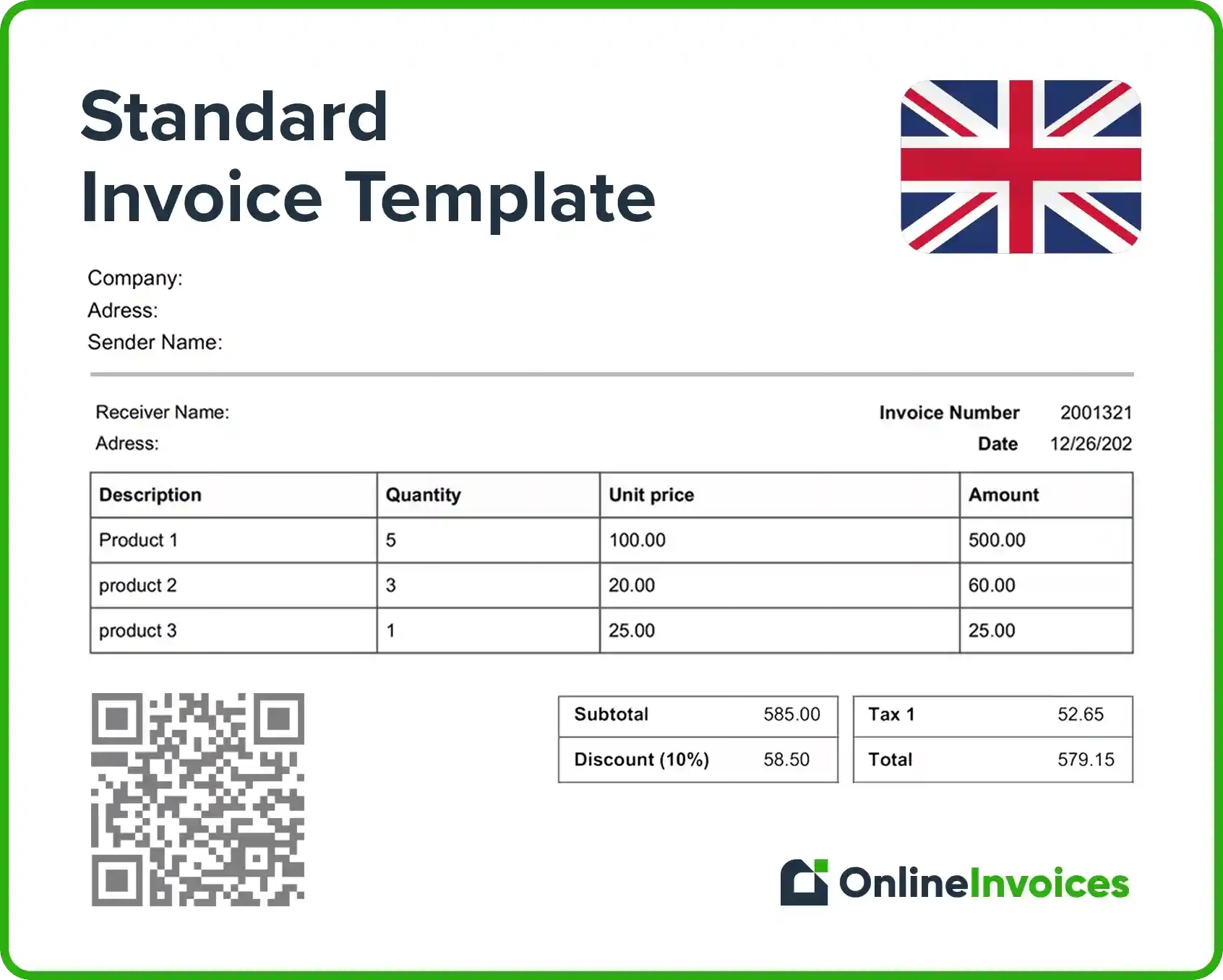 Printable Invoice Form Generator