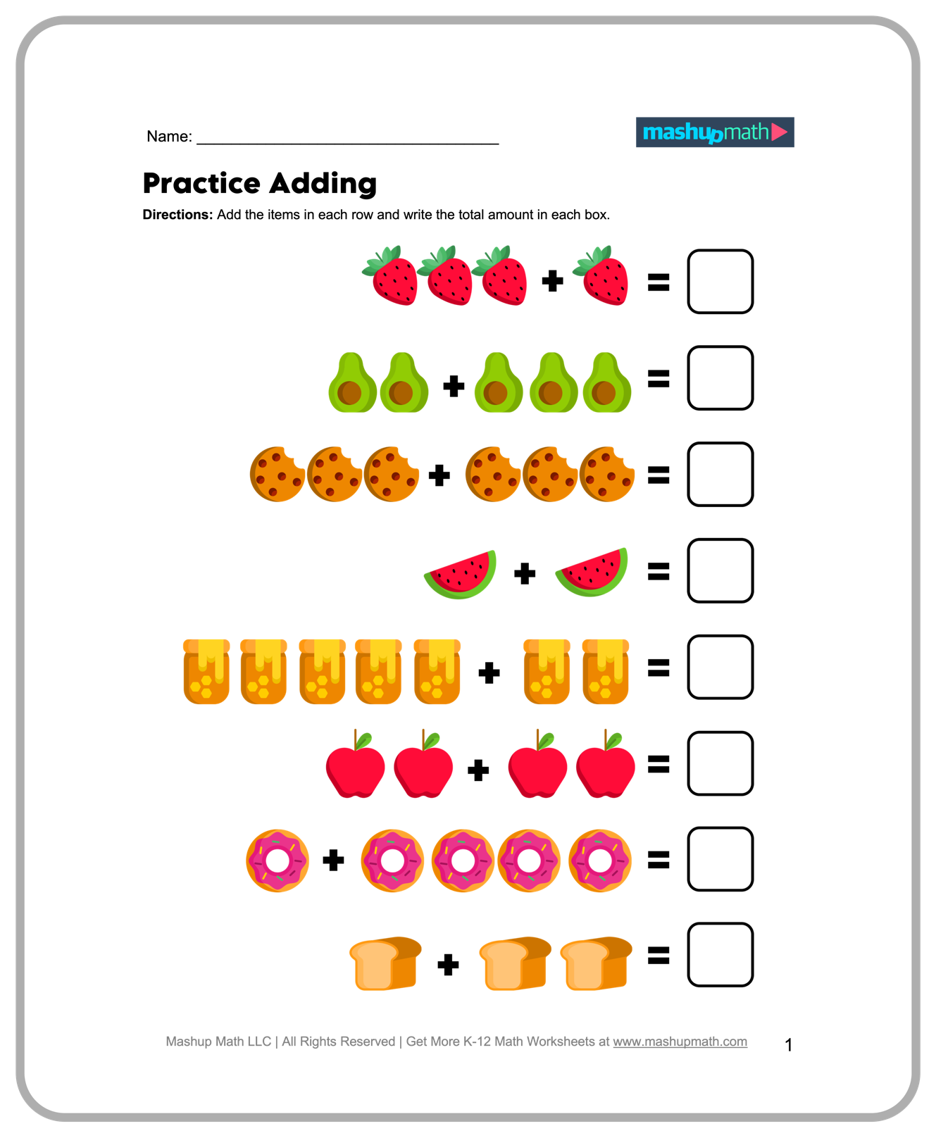 Free Kindergarten Math Worksheets Printable Mashup Math