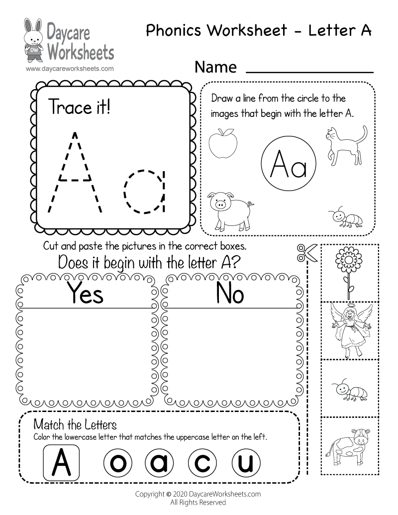 Preschool Letter A Worksheet Printables
