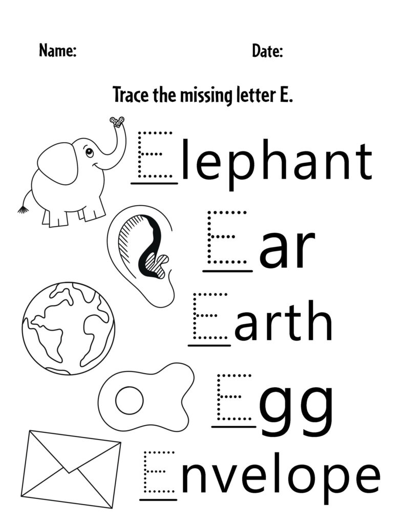 Letter E Free Printables