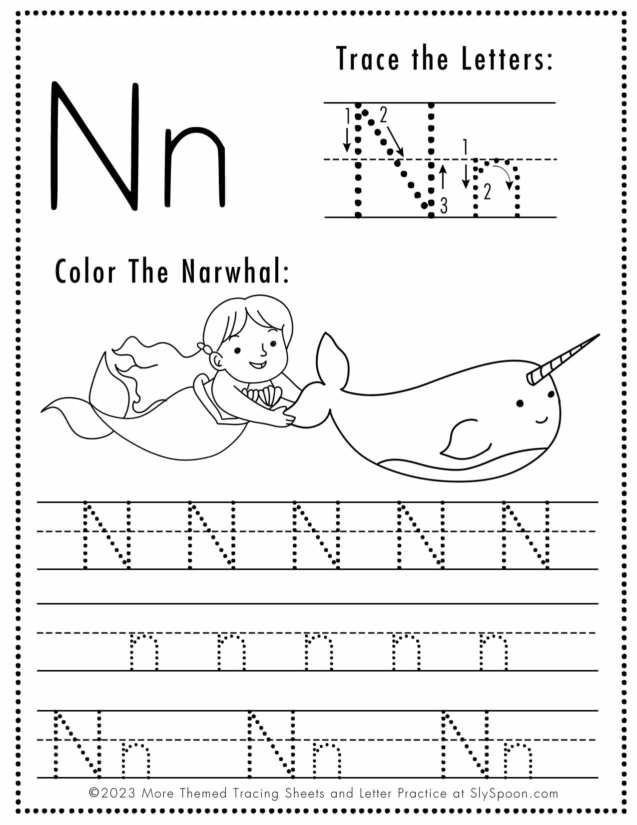 Printable Letter N Worksheets
