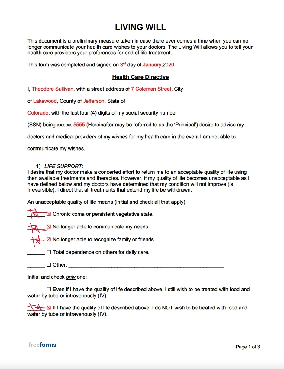 Living Will Forms Free Printable Texas
