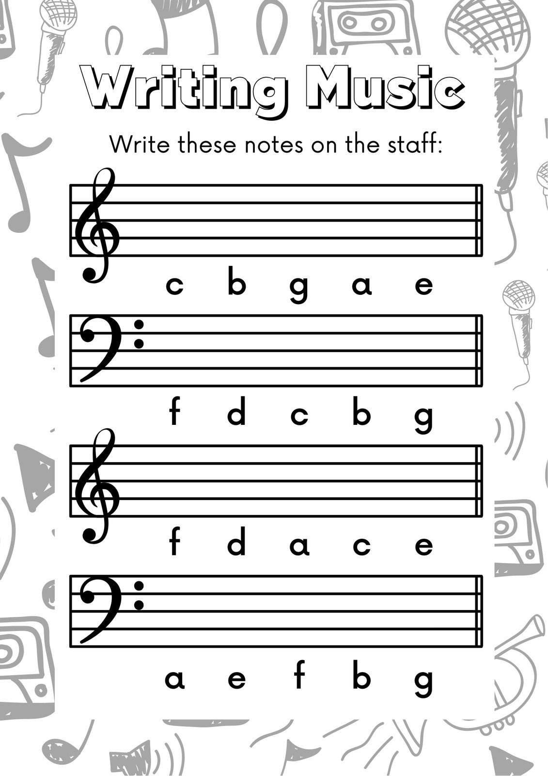 Free Music Worksheet Templates To Edit And Print Worksheets Library