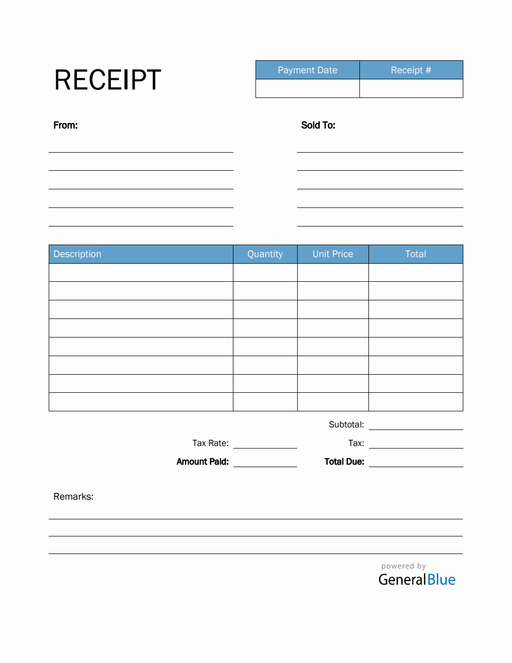 Free PDF Receipt Templates