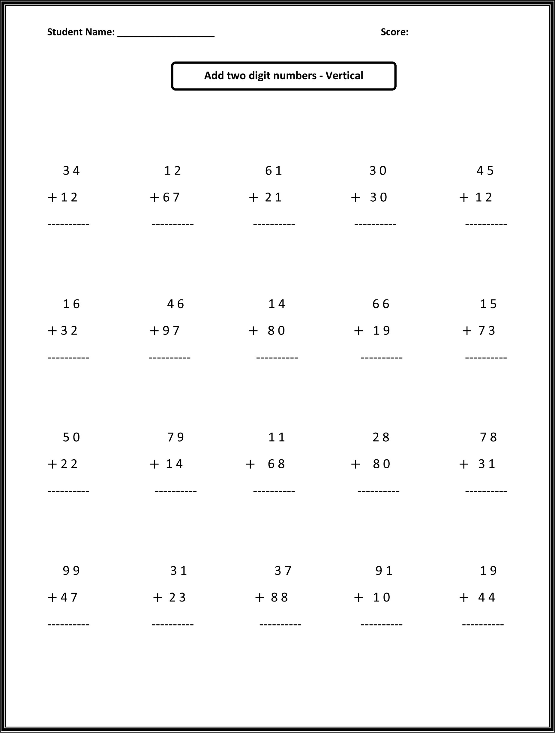 Free Printable 2nd Grade Math Worksheets Engaging Exercises For 