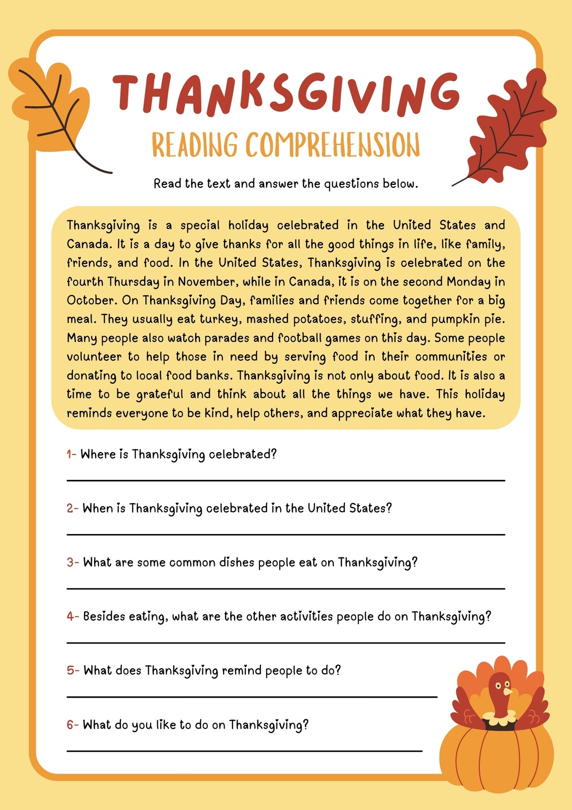 Free Printable 3rd Grade Reading Worksheet Templates Canva