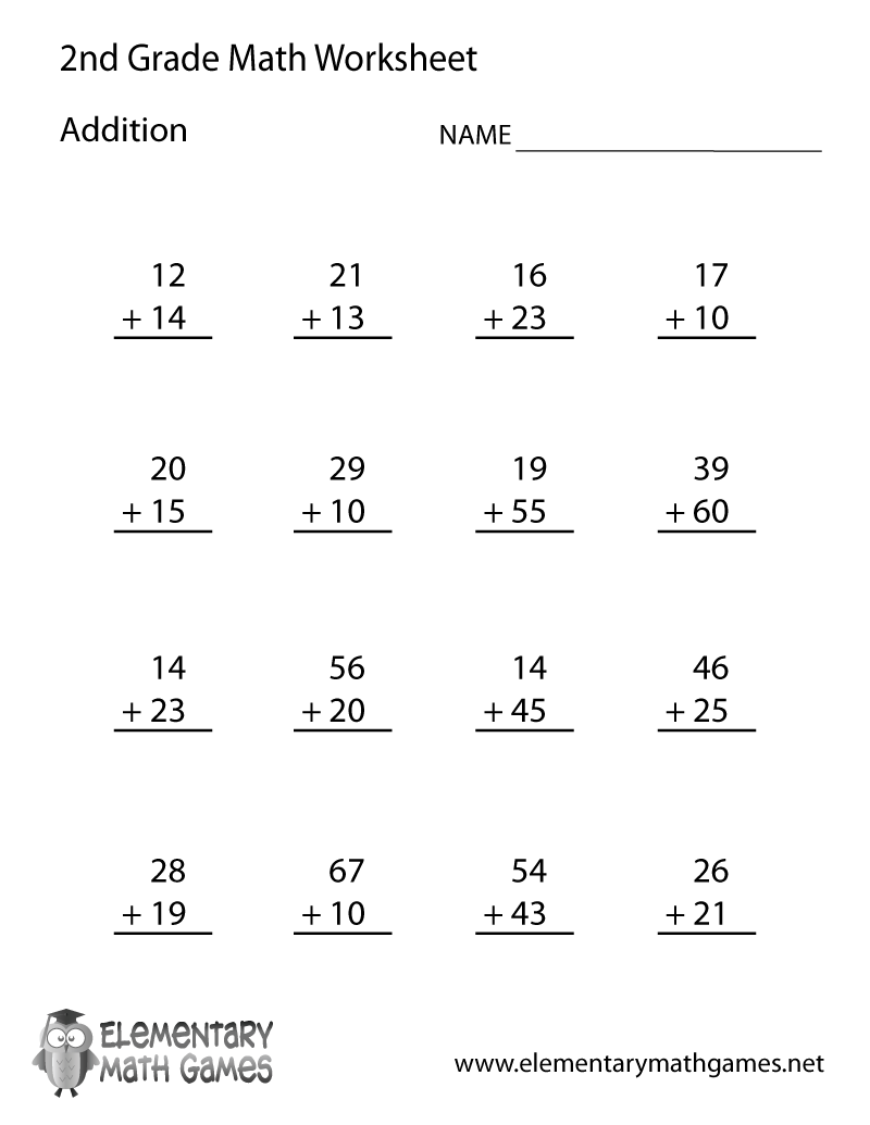 Printable Worksheets For 2nd Grade Math