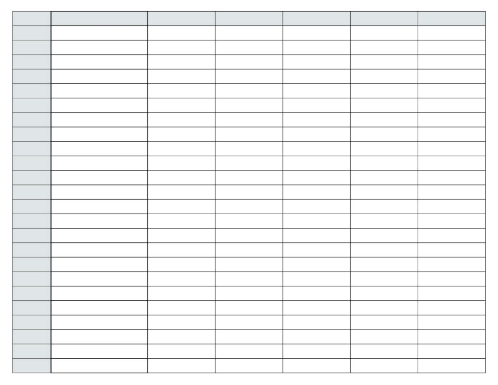 Free Printable Blank Spreadsheet Templates PDF Included 