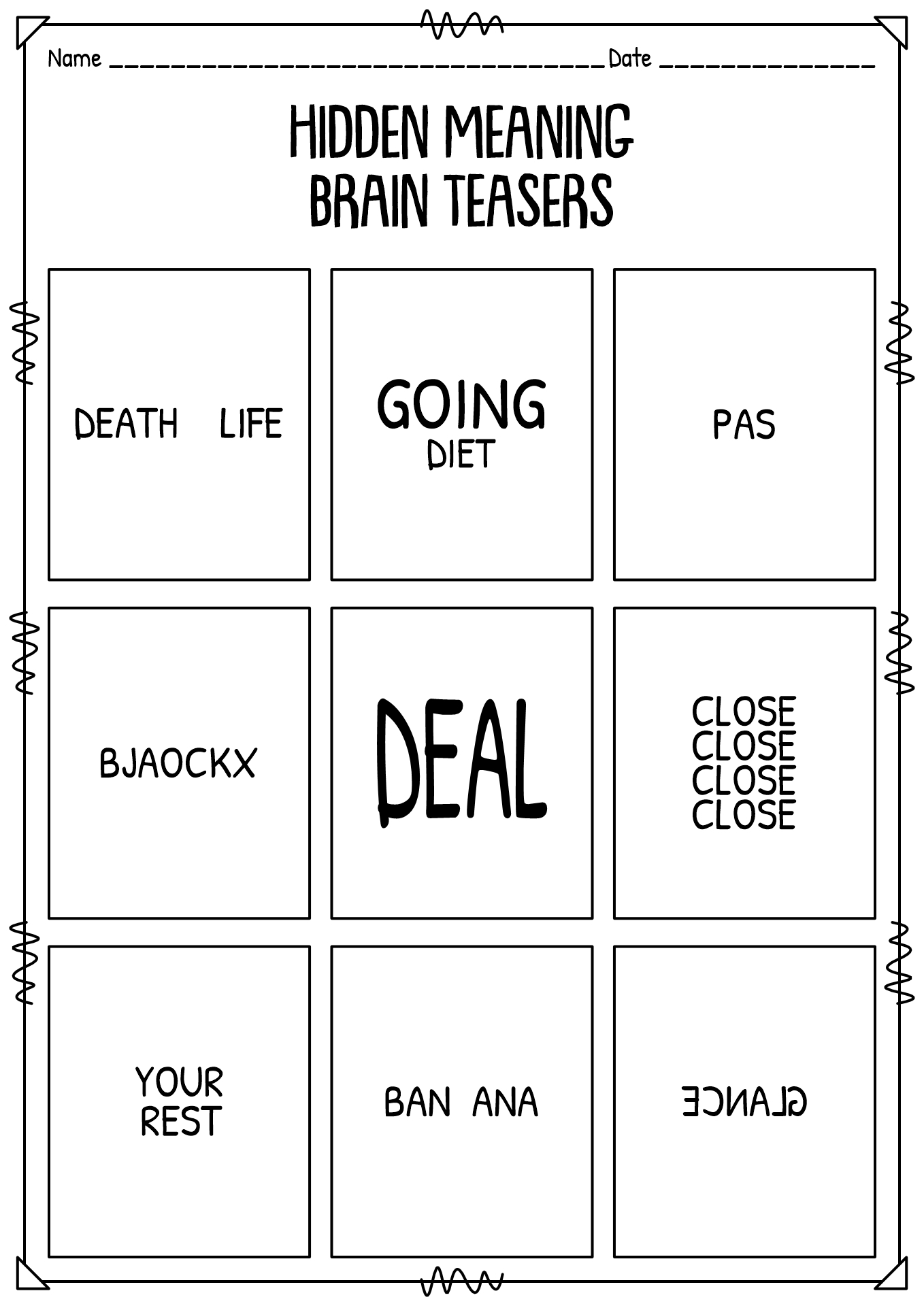 Printable Brain Games For Adults With Answers