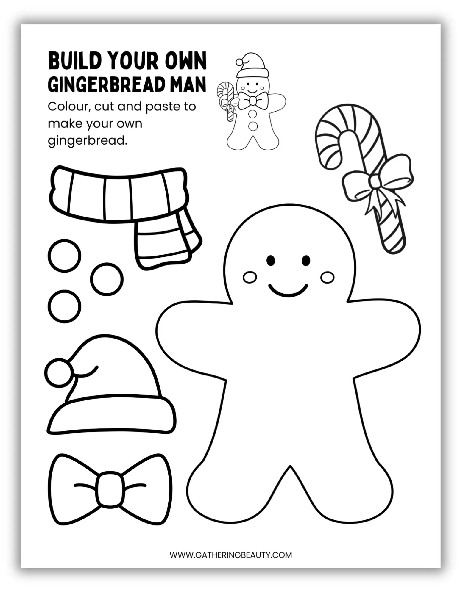 Free Printable Build A Gingerbread Man Gathering Beauty
