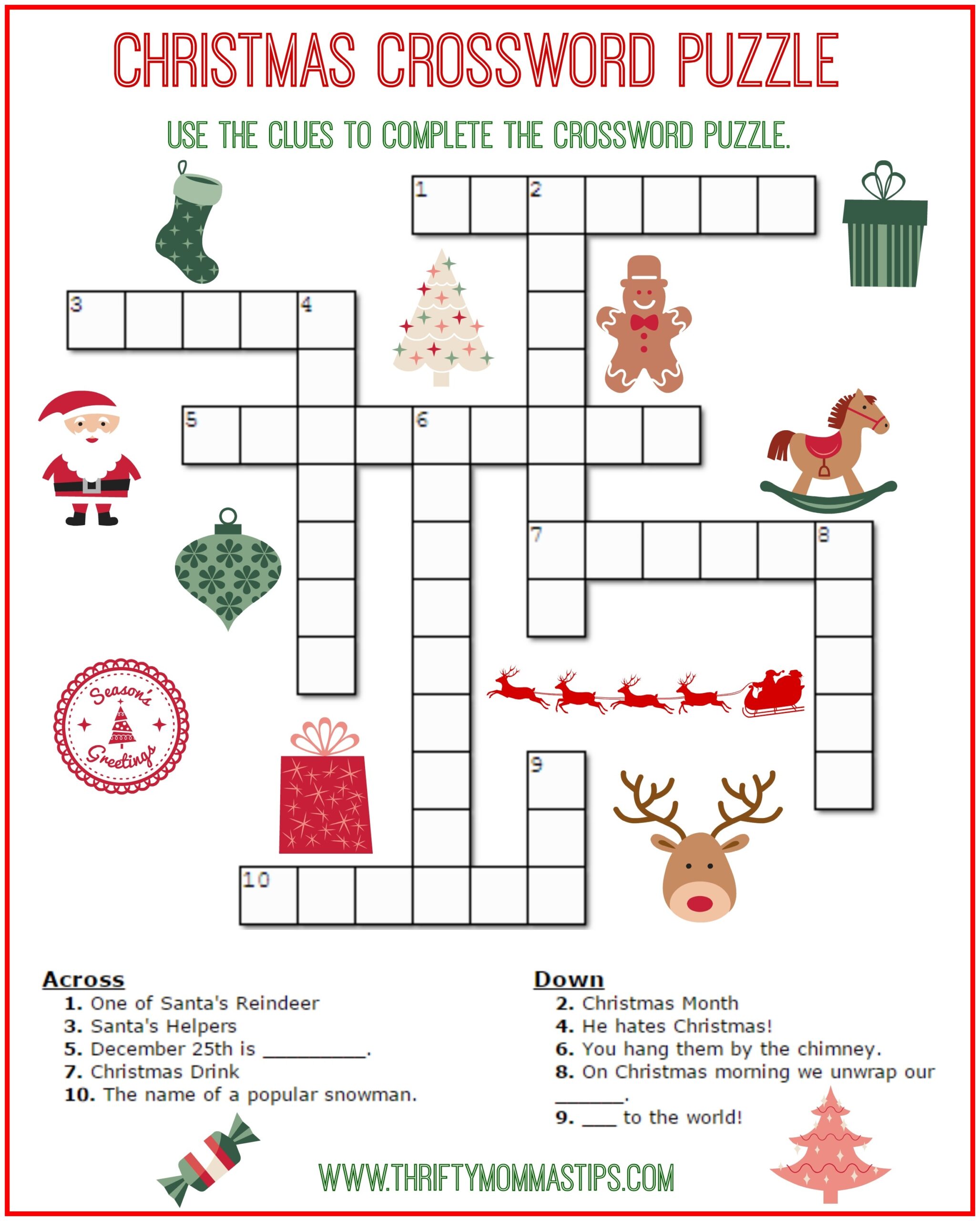 Free Printable Crossword Puzzles Holiday Download Free Printable 