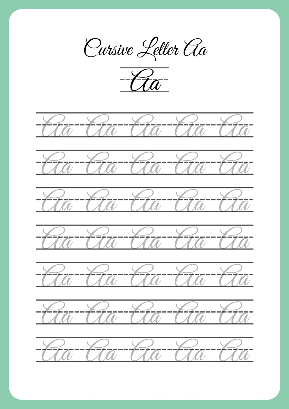 Cursive Writing Worksheets Printable For Kids