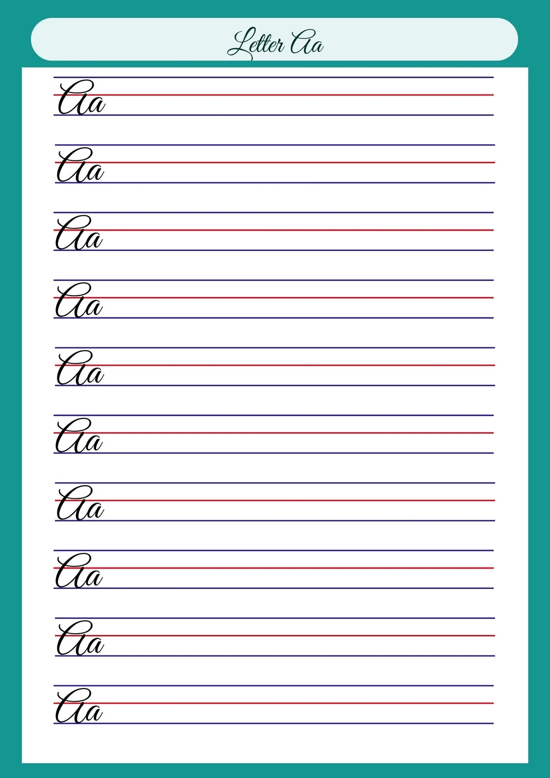 Free Cursive Practice Worksheets Printable